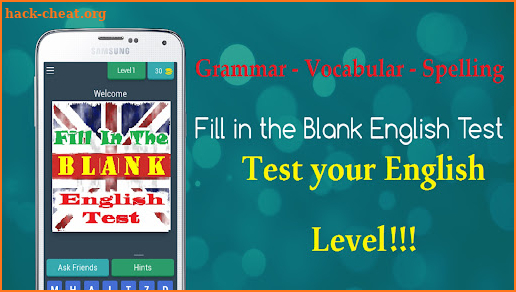 Fill in the Blank English Test screenshot
