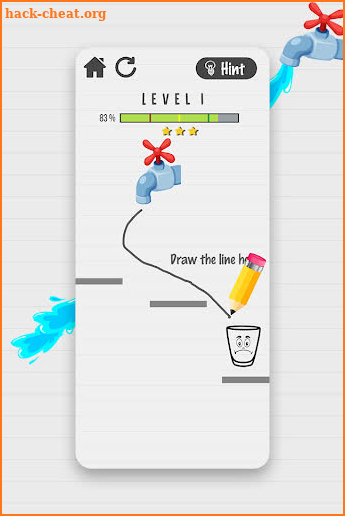 Fill Water In Glass - Draw Line Game screenshot