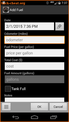 FillUp - Gas Mileage Log screenshot