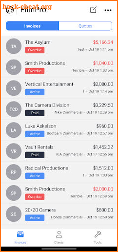 FilmPro: Film & TV Invoicing screenshot