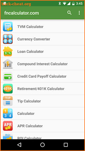 Financial Calculators screenshot