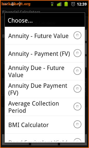 Financial Calculators screenshot