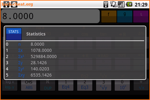 Financial RPN calculator screenshot