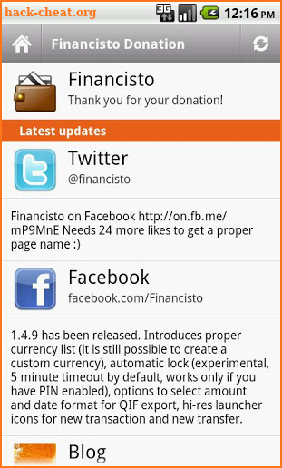 Financisto Donation screenshot