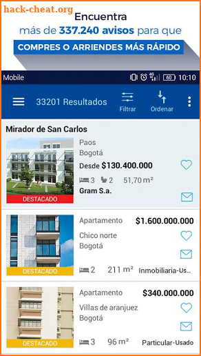 FincaRaiz - real estate screenshot