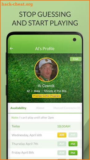 Find A Game: See when your friends can play golf screenshot