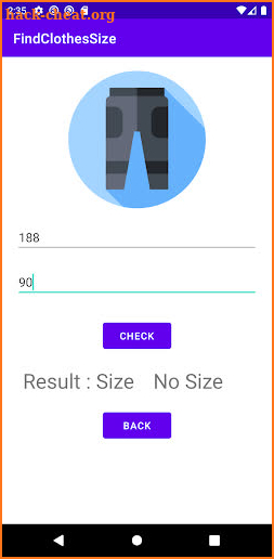 Find Clothes Size - App screenshot