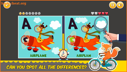 Find Differences alphabet game screenshot