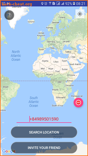 Find location friend by phone number screenshot