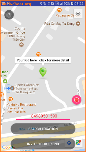 Find location friend by phone number screenshot