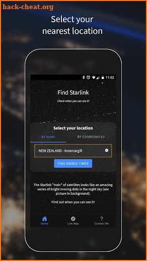 Find Starlink Satellites screenshot