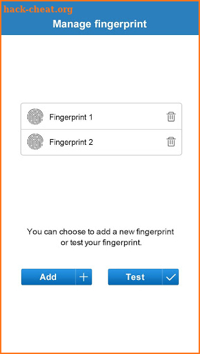 Fingerprint Card Manager screenshot