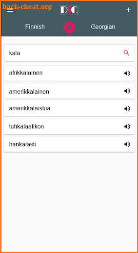 Finnish - Georgian Dictionary (Dic1) screenshot