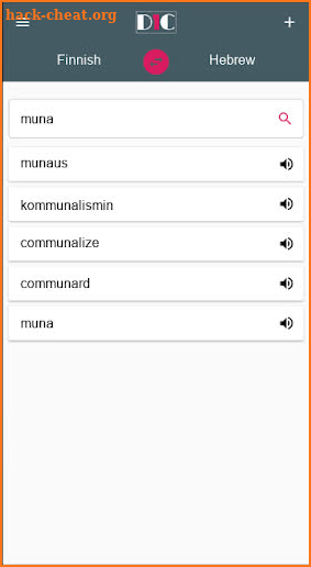 Finnish - Hebrew Dictionary (Dic1) screenshot