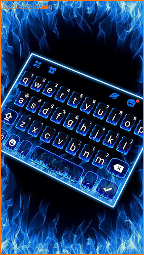 Fire Blue Neon Keyboard Theme screenshot