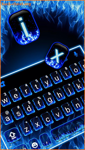 Fire Blue Neon Keyboard Theme screenshot