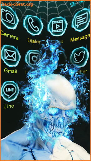 Fire, Blue, Skull Themes, Live Wallpaper screenshot