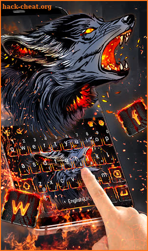 Fire Flaming Wolf Keyboard Theme screenshot