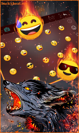 Fire Flaming Wolf Keyboard Theme screenshot