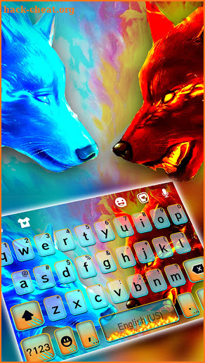 Fire Ice Wolf Keyboard Theme screenshot