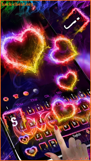 Fire Love Heart Keyboard Theme screenshot