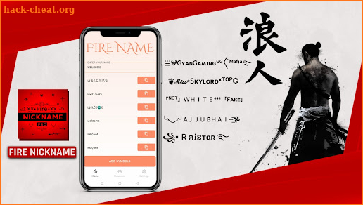 Fire Nickname Style Name App screenshot