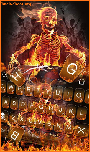 Fire Rock Skull Keyboard Theme screenshot