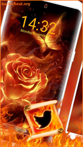 Fire Rose Butterfly Launcher Theme screenshot