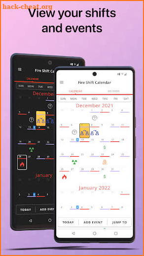 Fire Shift Calendar screenshot