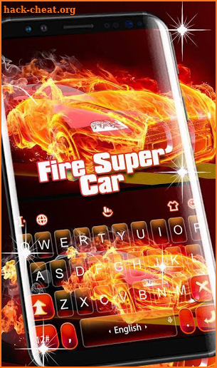 Fire Super Car Keyboard Theme screenshot