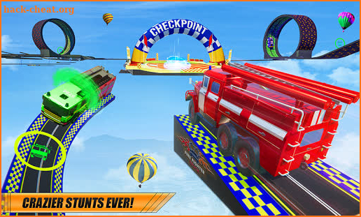 Fire Truck Transform Racing Mega Ramp Stunts Game screenshot