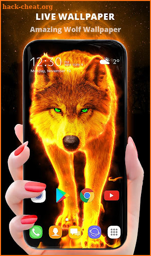 Fire Wallpaper and Keyboard - Lone Wolf screenshot