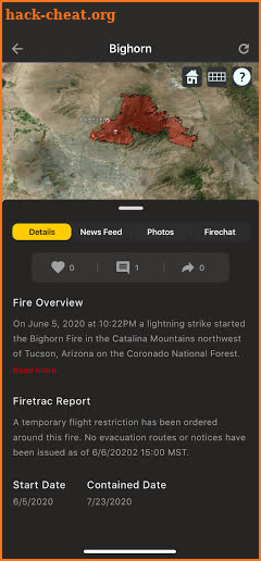 FireTrac - Wildfire Mapping, Info, and Messages screenshot