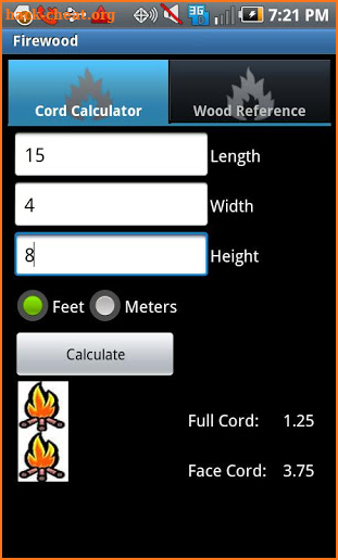 Firewood Calculator screenshot