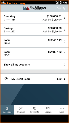 First Alliance Credit Union screenshot