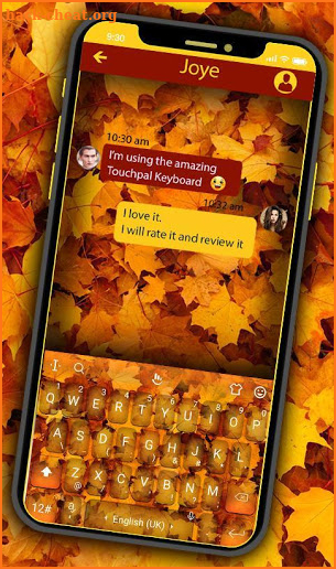 First Day of Autumn Maple leaves Keyboard Theme screenshot