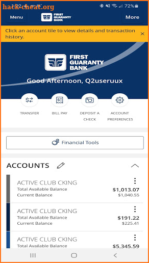 First Guaranty Bank screenshot