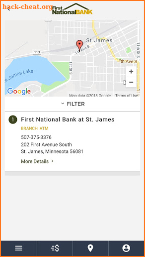 First National Bank at St. James screenshot