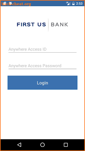 First US Bank Anywhere Access screenshot