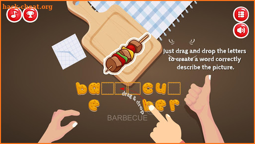 First Word Food and Drink Vocabulary Spelling screenshot
