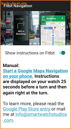 Fitbit Navigation: Google Maps Navi on Smartwatch screenshot