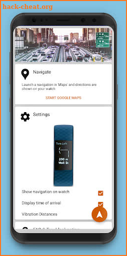 Fitbit Navigation through Maps screenshot