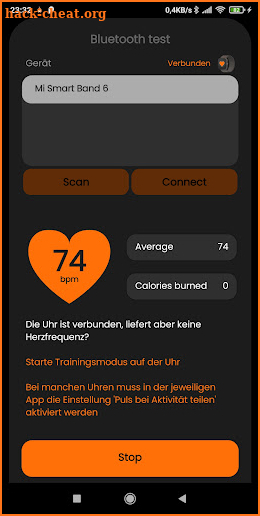 FitBurn Bluetooth Test screenshot