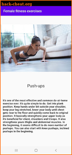 Fitness exercises screenshot