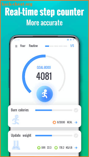 Fitnesstep - Step Counter Free & Home Workout screenshot