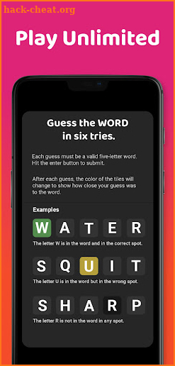 Five Letter Word Guess Puzzle screenshot
