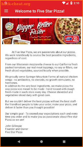 Five Star Pizza, Florida screenshot