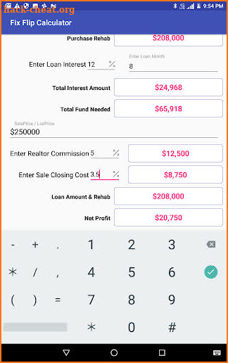 Fix & Flip Calculator by Alpha 3 screenshot