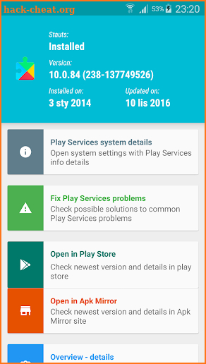 Fix & Info for Play Services screenshot