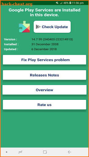 Fix Play Services Error 2019 - Update and Info screenshot